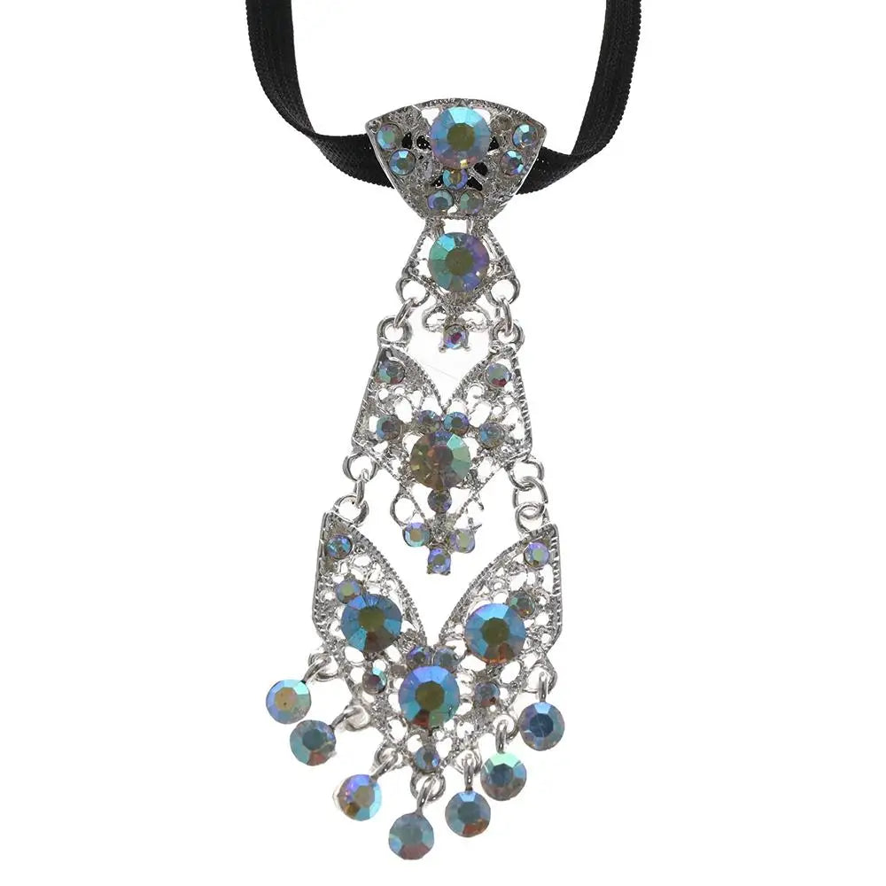 Adjustable Wedding Tie Diamond Suit Accessories Unisex Men Ties Women Necktie Formal Business Ties Metal Rhinestone Necktie