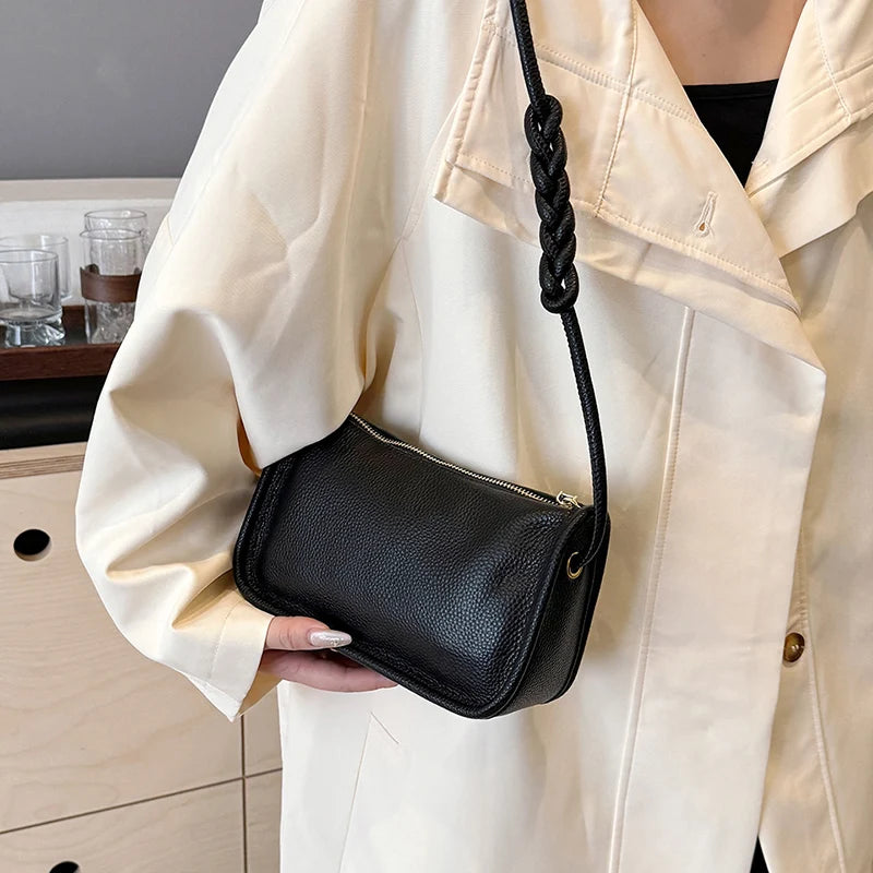 100%Real Cowhide Genuine Leather Sac Fashion Women Crossbody Bags For Ladies New High Capacity Shoulder Bag Handbag Female Purse