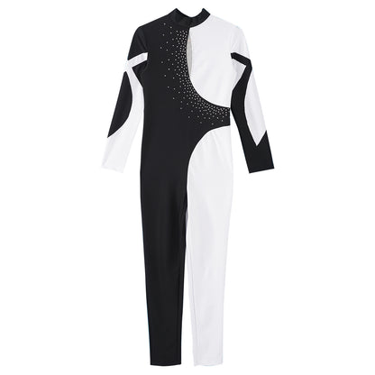 Kids Girls Long Sleeve Gymnastics Leotard Bodysuit Teens Gymnastics Jumpsuit for Girl Children Ballet Dance Costume Dancewear