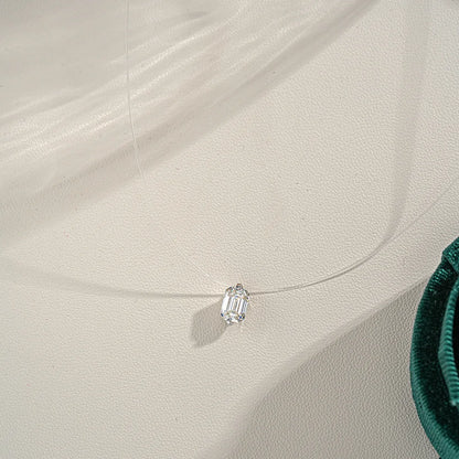 EWYA GRA Certified 1CT Marquise Cut Moissanite Pendant Necklace for Woman 925 Silver Fishing Line Water Drop Diamond Necklaces