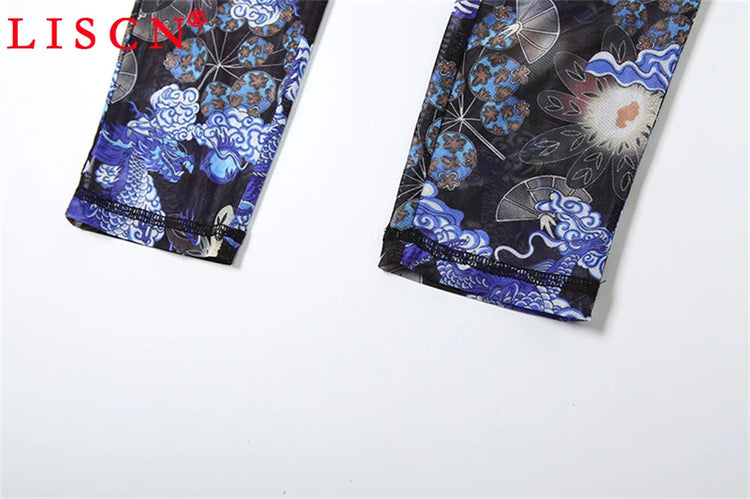 10 Wholesale Items Jumpsuits Women Summer 2025 Short Sleeve Bodycon Sexy Y2k Printing Mesh See Through Backless Rompers K15151