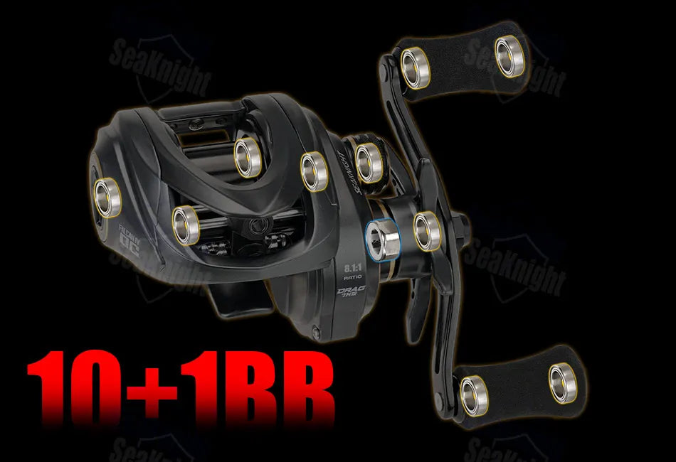 SeaKnight Brand FALCAN IV DC 8.1:1 Series Baitcasting 10+1BB Carbon Fiber Drag System 7kg/15lbs Brass Gear Power Fishing Reel