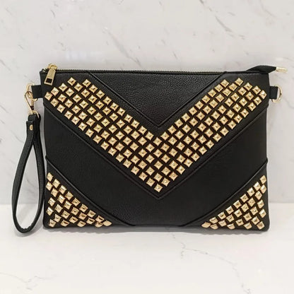 Envelope Clutch Bag for Women Luxury Design Handbags Fashion Rivet Party Evening Clutches For Ladies Shoulder Bag A4 Briefcase
