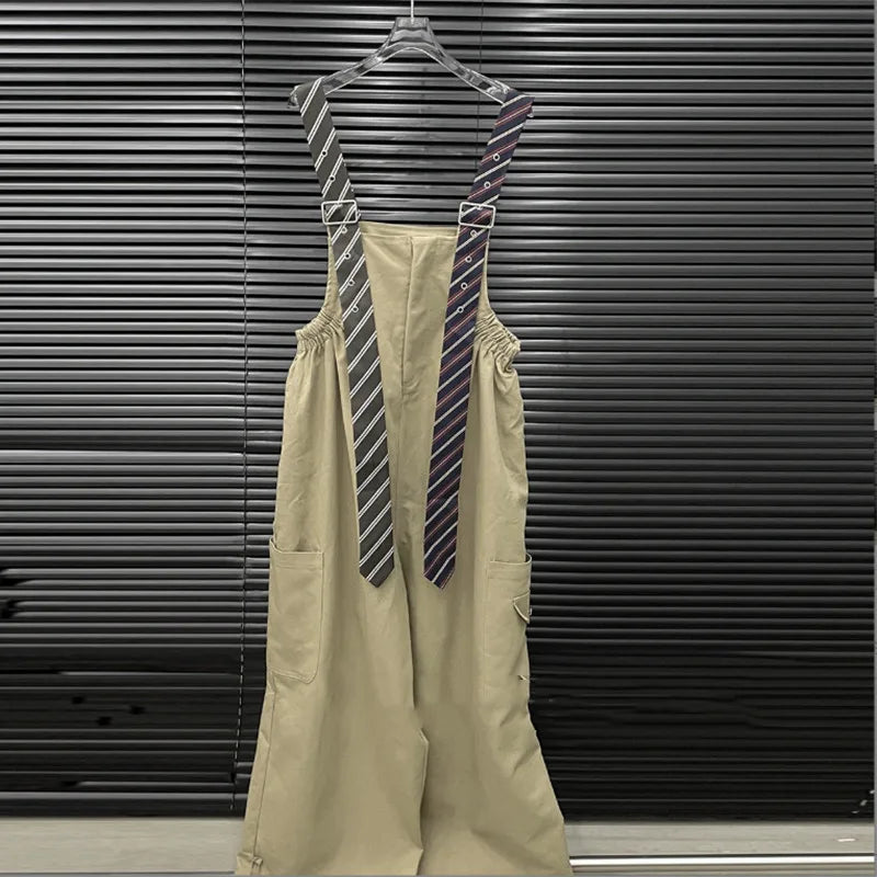 KUCLUT 2025 Autumn Fashion Tie Decorated Jumpsuits For Women Loose Style Design Wide-Leg Jumpsuit Female Trendy 1A731