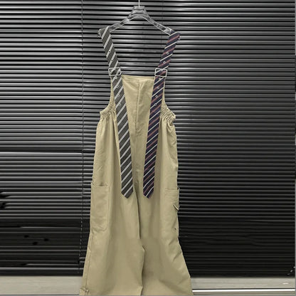 KUCLUT 2025 Autumn Fashion Tie Decorated Jumpsuits For Women Loose Style Design Wide-Leg Jumpsuit Female Trendy 1A731