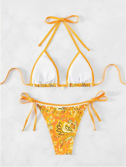 2026 Halter String Triangle Two Piece Bikini Women Swimwear Female Swimsuit Bathers Bathing Swimming Suit Beachwear Summer