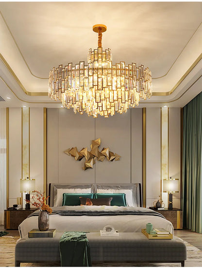 Luxury Crystal Ceiling Pendant Chandelier Lights Dining Room Chandeliers Lighting for Living Room Light Home Decor Lustre Salon