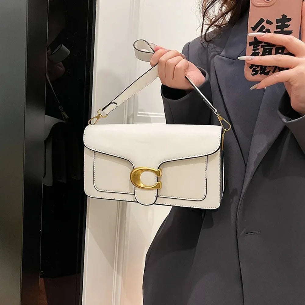 26 New Niche Bag Women's Premium Texture Solid Color Simple and Versatile Small Square & Commuter Multi-Compartment Shoulder Bag