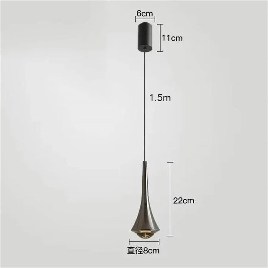 Luxury Waterdrop Bedroom Bedside LED Pendant Lights Kitchen Island Bedroom bar Table Dining Room Hanging Light Home Chandelier