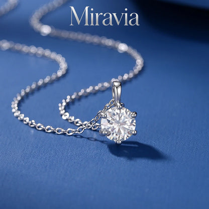 1ct 2ct VVS1 D ColorMoissanite Necklace For Women 925 Sterling Silver Sparkling with Certificate Pendant Wedding Party Jewelry