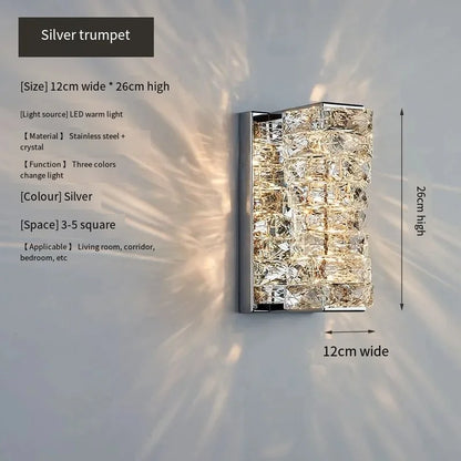 Luxury Crystal Wall Lamp Modern LED Sconce Chrome Gold Mirror Wall Light For Living Room Bedroom Aisle Indoor Decor Vanity Light