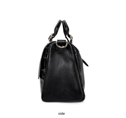 Aidrani Genuine leather handbag 2025 women's fashion bag premium leopard print luxury brand top cowhide bag