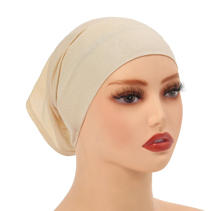 Cotton Jersey Muslim Inner Hijab Cap Solid Color Scarf Underscarf Tube Cap Breathable Sport Hijab Cap Women Underscarves