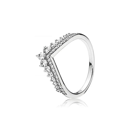 European New 925 Silver Heart-Shaped,Floral,Square Ring Suitable for Exquisite High-Quality Jewelry for Women at Wedding Parties