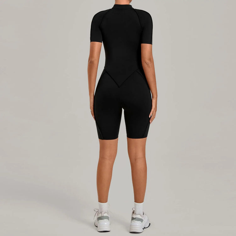 Women's Winter Yoga Jumpsuits Sports Fitness Hip-Lifting Slimming One-piece Zipper Long-Sleeved Outdoor Gym Workout Bodysuits