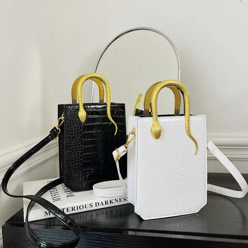 Stone Patterned Handbag for Women Glossy Purse and Handbags Crossbody Bags for Women Tote Bag PU Designer Bag Сумка Женская 2024