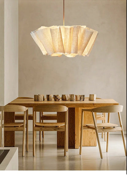 Japanese Wabi-Sabi Style Fabric Chandeliers Medieval Vintage Tea Room Restaurant Pendant Lights Lighting Bedroom Lustre Lamps