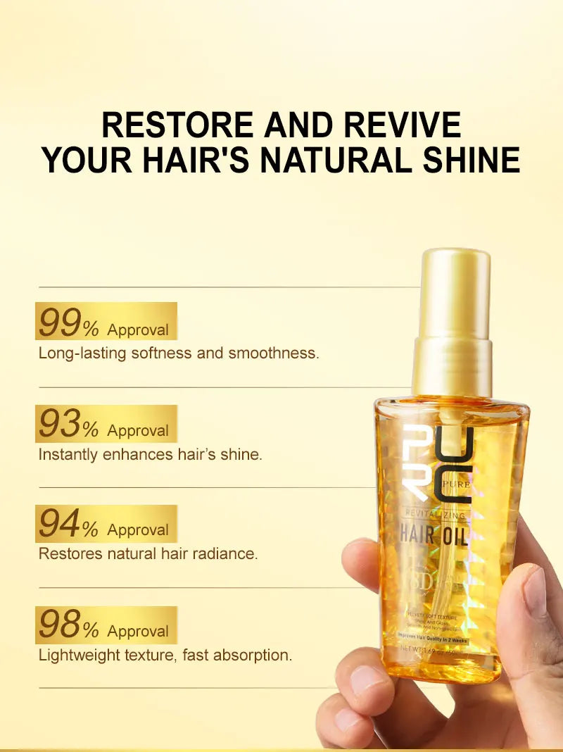 PURC Morocco Argan Oil Nourishing Hair Oil Smoothing Shine Soft Hair Serum Repair Damaged Frizz Dry Hair Treatment Hair Care