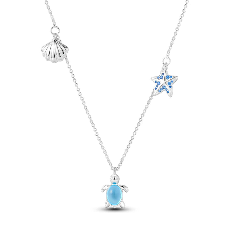Luxury Necklace 925 Silver Original Sterling Zircon Dragonfly Butterfly Firefly Star Moon Chain Link For Women Wedding Jewelry