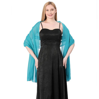 Pure Color Chiffon Shawls for Evening Dresses Women Wedding Evening Party Capes Scarves Summer Beach Towel Sunscreen Shawl