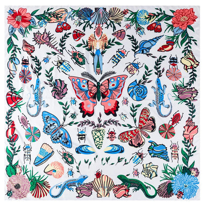 130CM Silk Scarf Women Horse Head Print Stoles Square Scarves Wraps Large Bandana Kerchief Hijabs Female Silk Foulards Sjaal