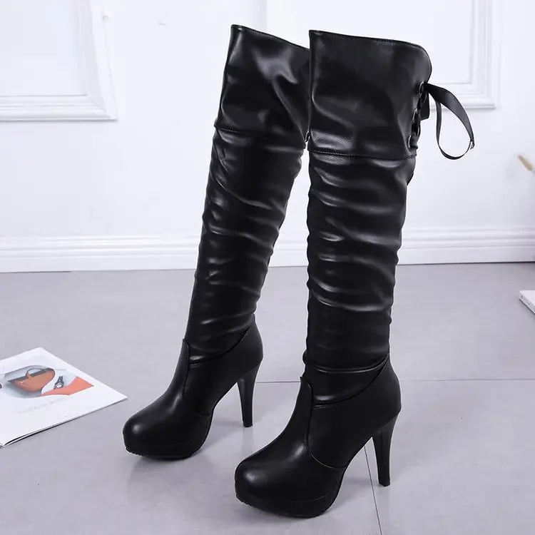 Women Boots Luxury Knight Women Length Boot Fashion Sexy Soft Leather Shoes Leather Elegant Comfortable Knee High Boots