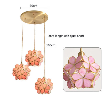 Modern Glass Pendant Lights for Restaurant Cafe Decoration Hanging Lamp Ceiling Chandeliers Nordic Flower Lighting Hotel Decor