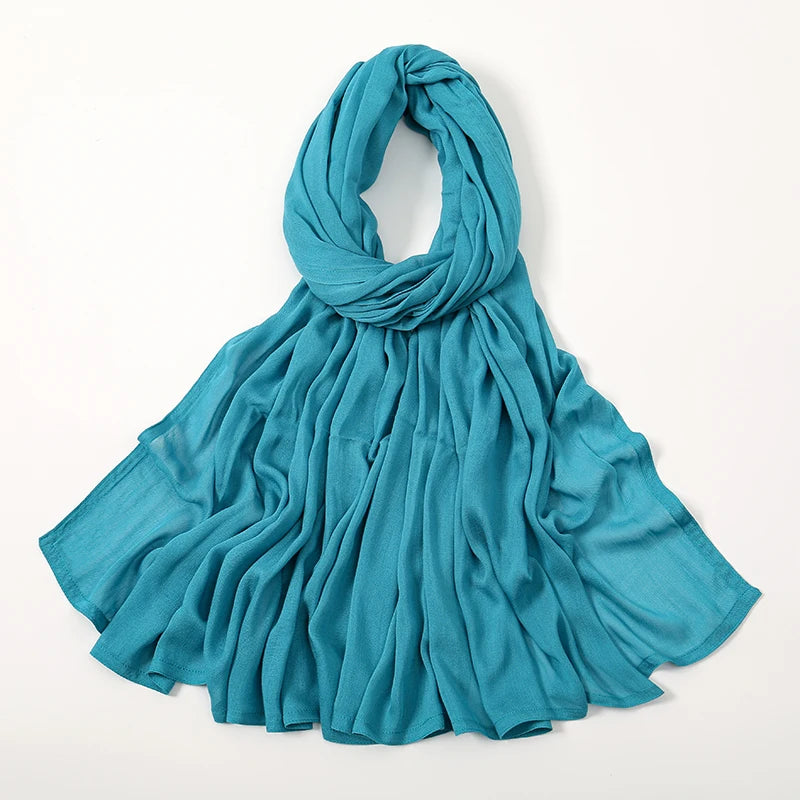 New Big Size Solid Rayon Modal Hijab Scarf Women Muslim Headscarf Wraps Shawl Femme Musulman Headband Islamic Turban 190*85cm