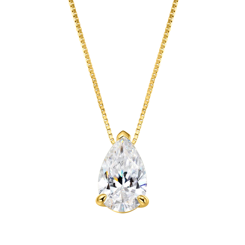 Serenity 3ct 5ct Pear Cut Moissanite Necklace for Women S925 Sterling Silver Chain Jewelry Sparkling Water Drop Pendant Necklace
