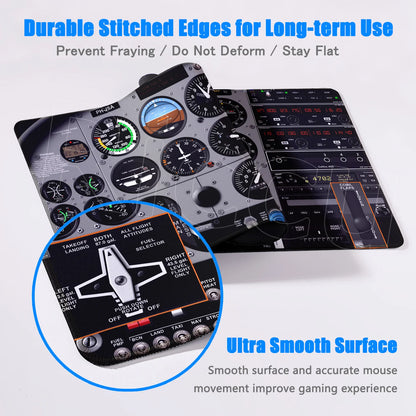 New Many Wallpaper Airplane Speedometer Mousepads Large 900x400mm Non-slip Mouse Pad Office Desk Mat Pc Gamer Table Mousepad XXL