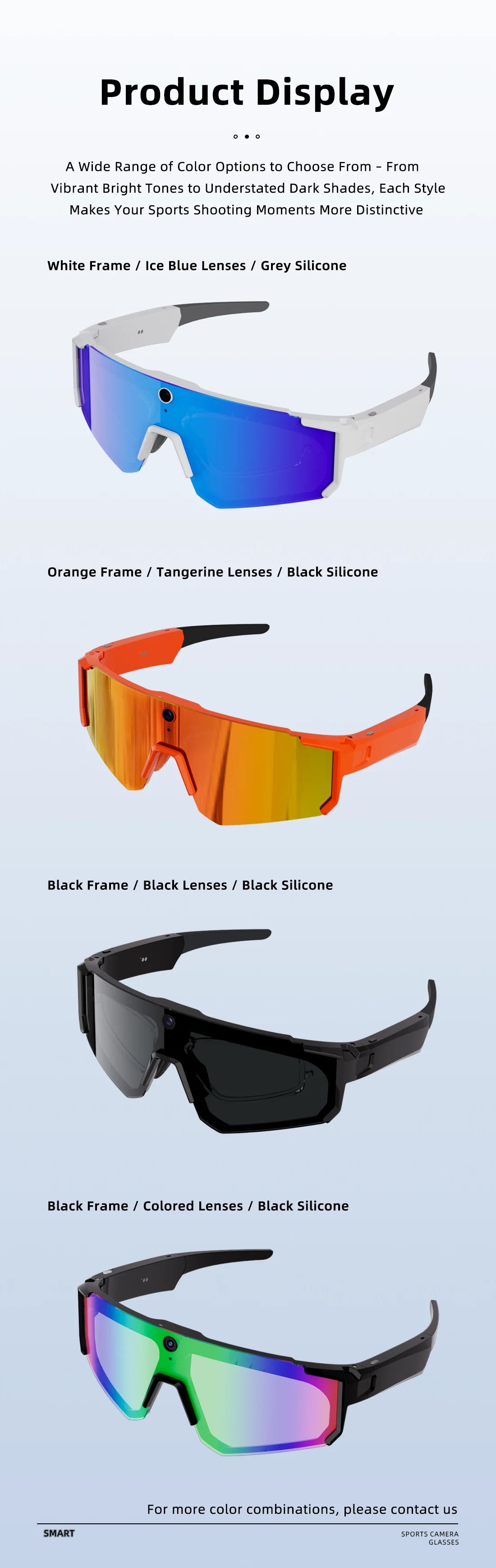 Outdoors Cycling AI Smart Glasses with Camera 1200P Video Recording Anti-Shake Shooting AI  Voice Translation Windproof Goggles