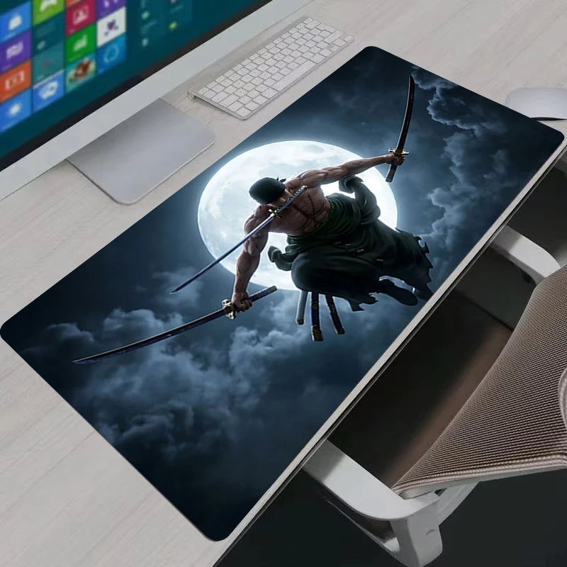Mouse Pad PC Gamer Anime Desk Mat Non-Slip Rubber Laptop One Piece Zoro Playmat for Office Computer Accessories Gaming Mousepad