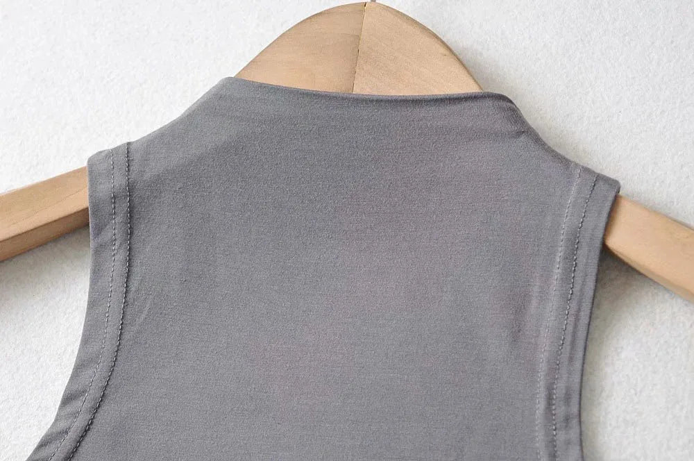 2024 Summer NEW Arrival Women Solid Color Causal Sexy Croped-Top Sleeveless Tank Streetwear