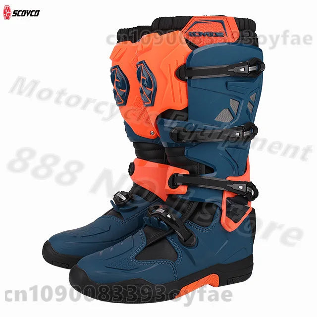 SCOYCO MBM004 Motorcycle Protective Boots Anti-drop Motocross Boots Anti-Slip All-Terrain Grip Motobike Waterproof Shoes