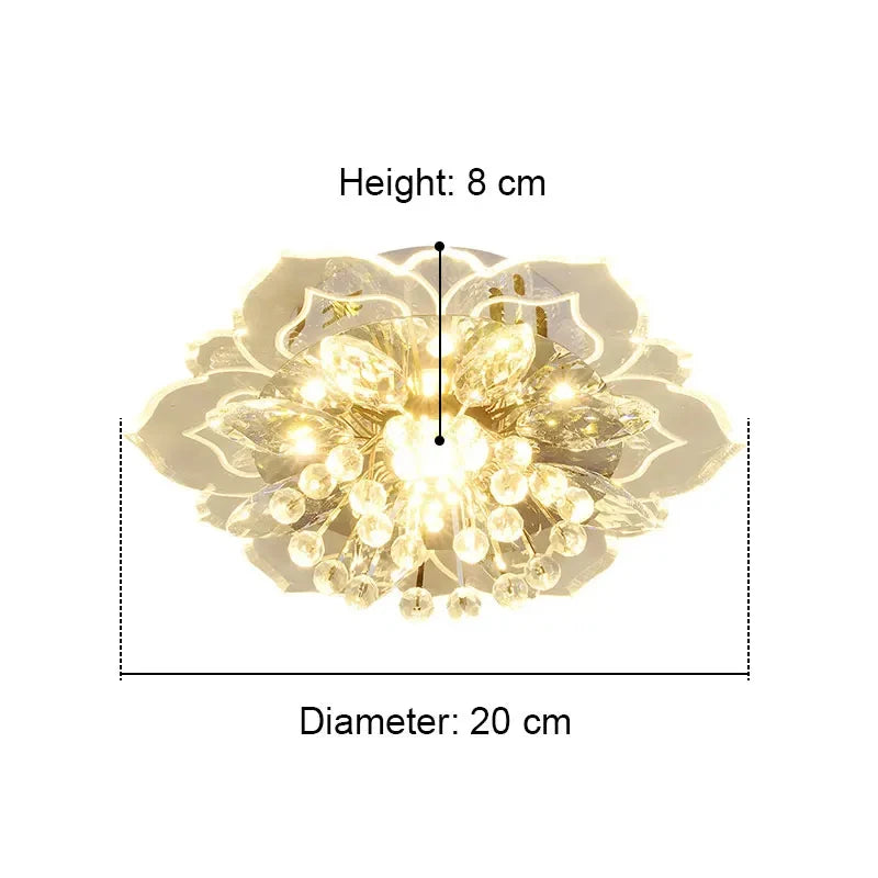 LED Lotus Glass Corridor Ceiling Lights porch Hallway Plastic Leaves Ceiling Lamps Living Room Balcony Ceiling fixtures