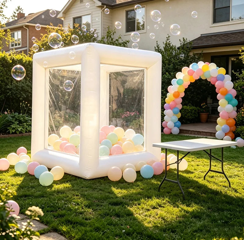 Transparent Inflatable Bubble House Tent, Clear Waterproof PVC Dome House for Balloon Party, Wedding & Birthday Decoration