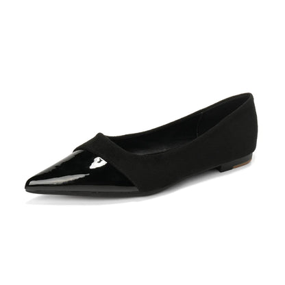 Women French Pointed Toe Flat Shoes Summer Fairy Style Patchwork Casual Shoes Elegant Shallow Footwear Matching Dresses Daily