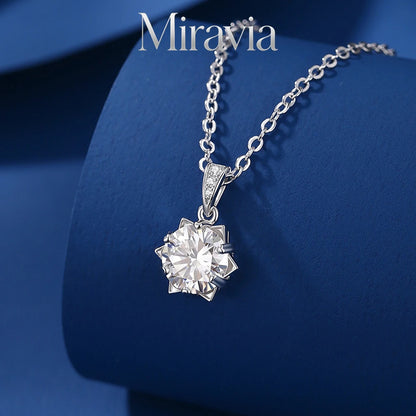 1-2CT Moissanite Pendant Necklace D Color VVS1 Lab Grown Diamond for Women Wedding Engagement 925 Sterling Silver Fine Jewelr