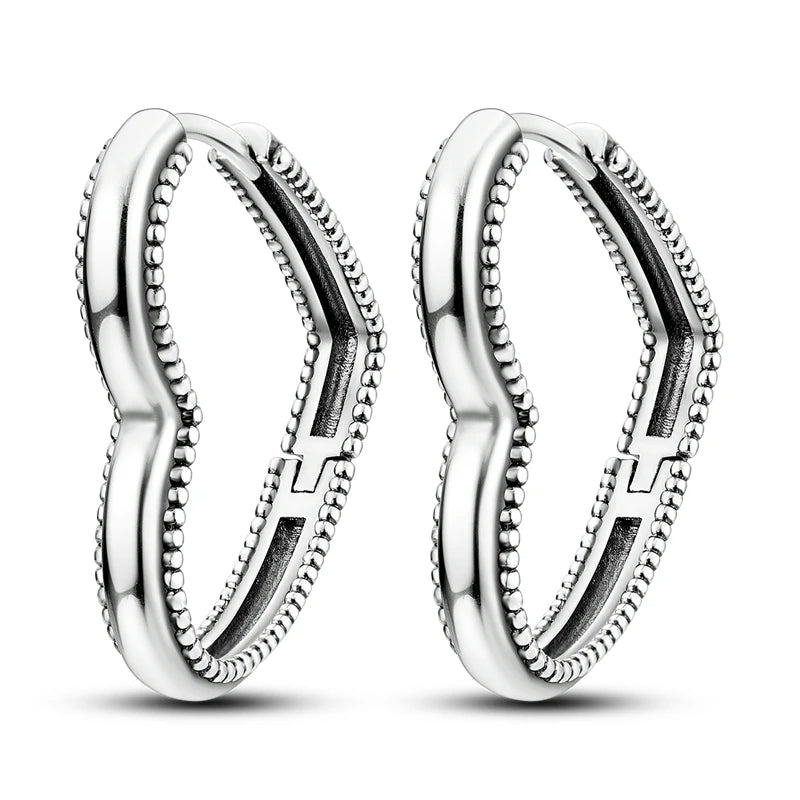 925 Sterling Silver Star Moon Heart Shape Earrings Jewelry Versatile Hoop Earrings For Women Jewelry Fine Birthday Party Gifts