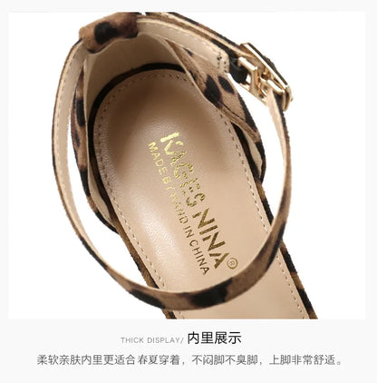 Autumn Sexy Leopard Women Sandals Office Pumps 6cm 8cm 10cm Elegant Office  High Heels Women Pointed Toe Luxury Female Shoes