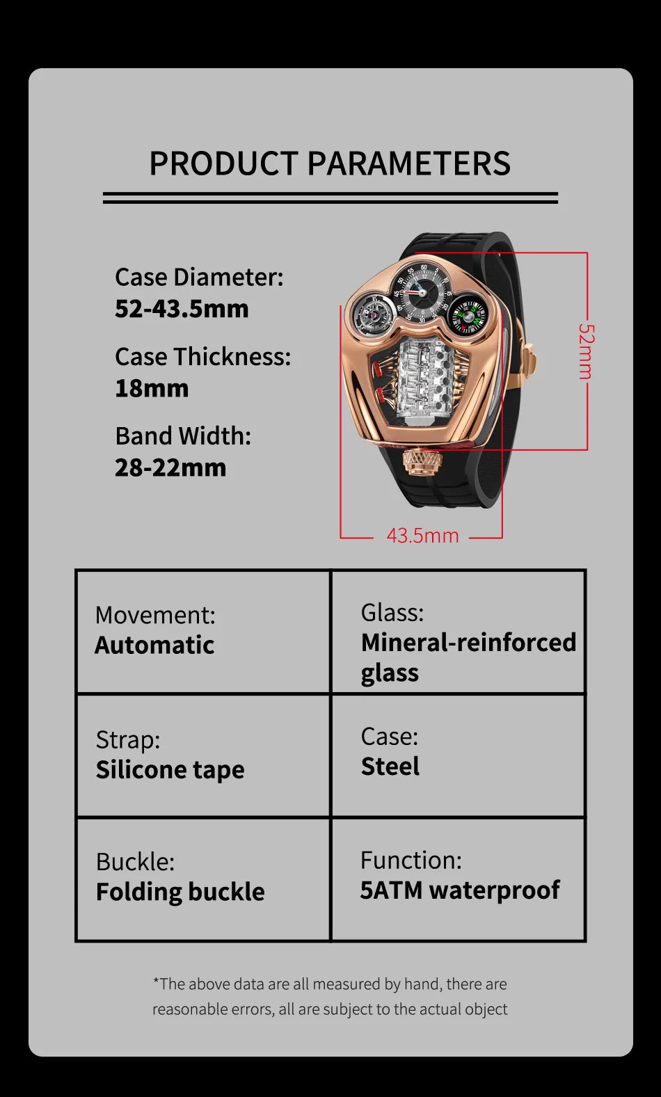PINDU Design Men's Watch Top Brand Luxury Business Watch Men's Compass Waterproof Quartz Wristwatches Silicone Strap P6658