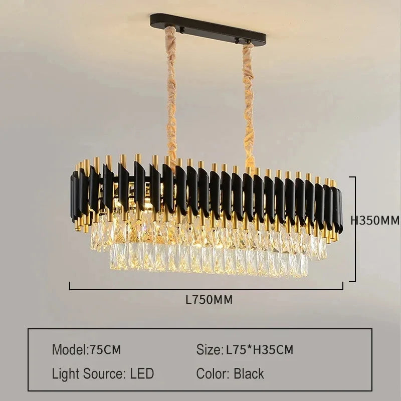Luxury Crystal Pendant Lamp Modern Villa Living Room Lights Lustre Home Interior Decoration Dining Table Loft Ceiling Chandelier