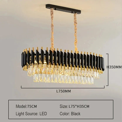 Luxury Crystal Pendant Lamp Modern Villa Living Room Lights Lustre Home Interior Decoration Dining Table Loft Ceiling Chandelier