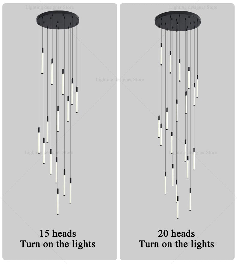 Modern Lighting Long Staircase Pendant Light Ceiling Chandelier hanging lights Stair Chandelier