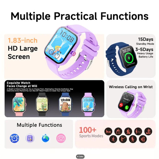 NEW Games Smart Watch 2026 Bluetooth Call Camera Control Sleep Monitoring Music Play Message Push Outdoor Sports Smartwatch Kids