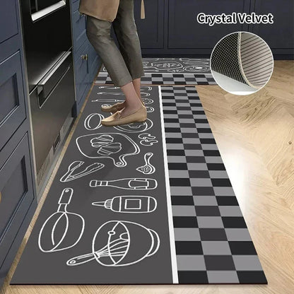 VIKAMA Kitchen Floor Mat Living Room And Bedroom Entrance Door Mat Home Decoration Laundry Room Corridor Long Small Carpet