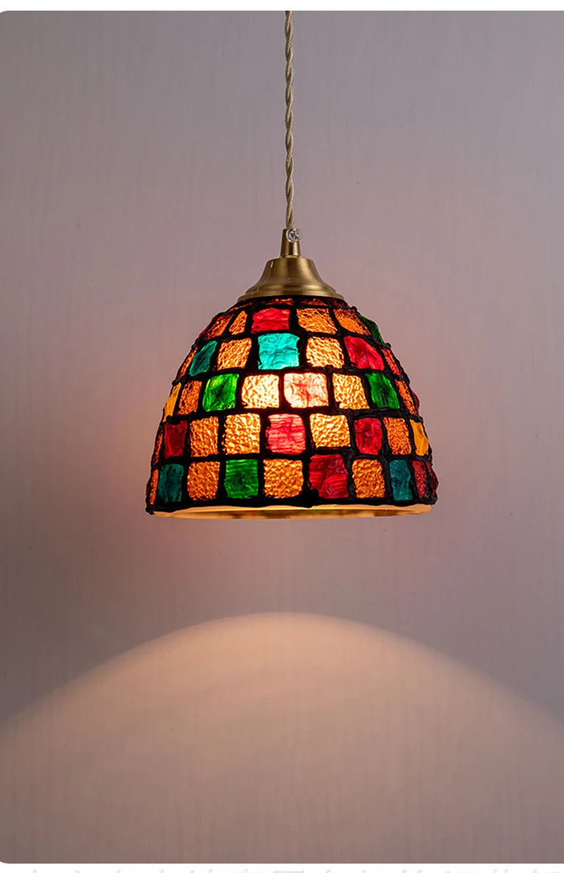 Glass Ceiling Chandelier Creative Sea Shell Lampshade Bedroom Bedside Hanging Lamp Interior Decoration Lighting Pendant Lights