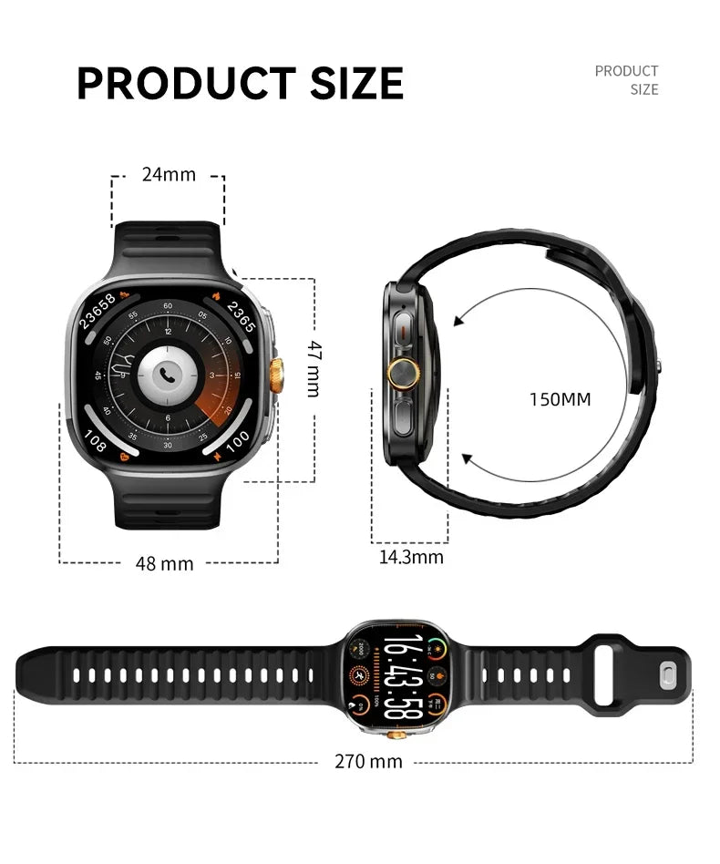 M99 5G Smartwatch: 2.4" AMOLED Screen, Rotating Camera, SIM & WiFi Support for Standalone Calls and Social Media.