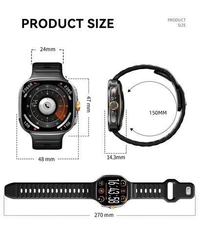 M99 5G Smartwatch: 2.4" AMOLED Screen, Rotating Camera, SIM & WiFi Support for Standalone Calls and Social Media.