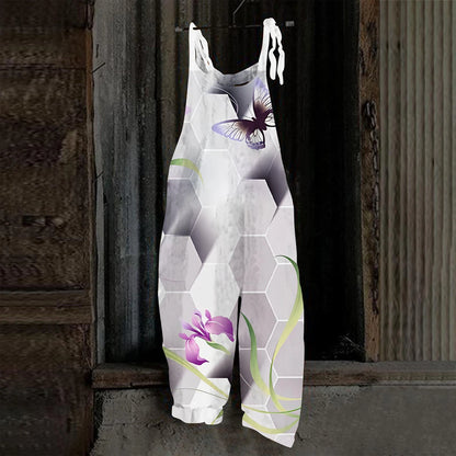 2026 New Colorful Paint Splash Print Sleeveless Overalls Women Casual Loose Wide Leg Jumpsuit Graffiti Art Streetwear Rompers Fo